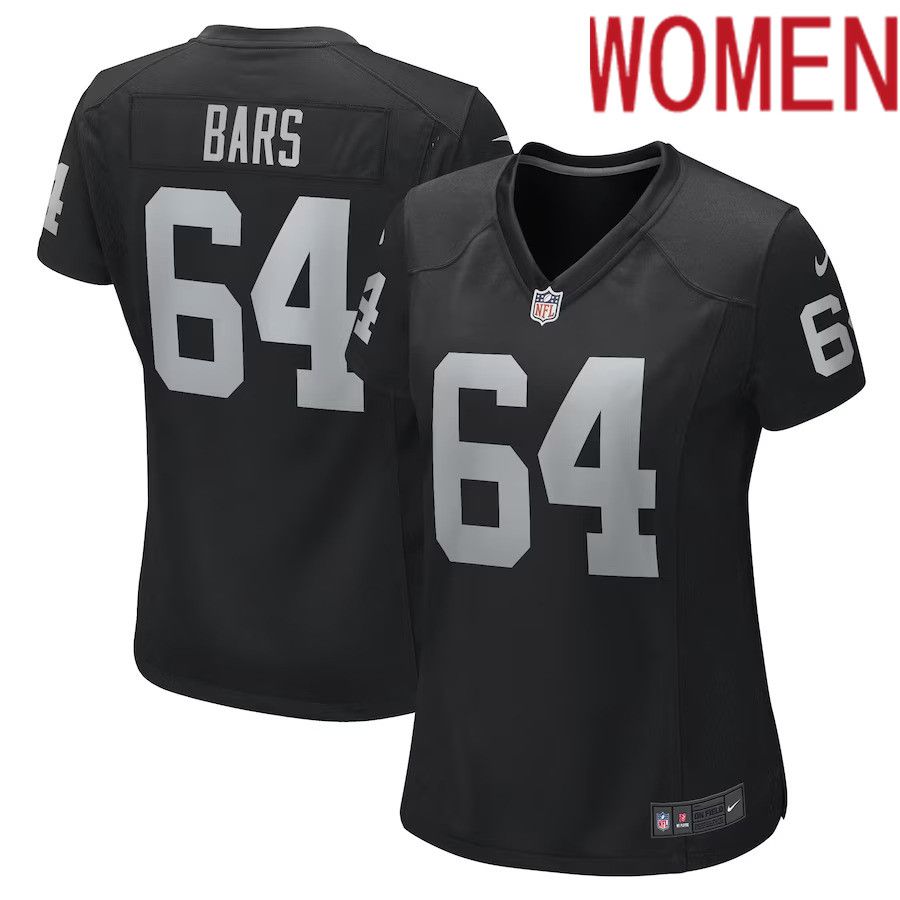 Women Las Vegas Raiders #64 Alex Bars Nike Black Game Player NFL Jersey->women nfl jersey->Women Jersey